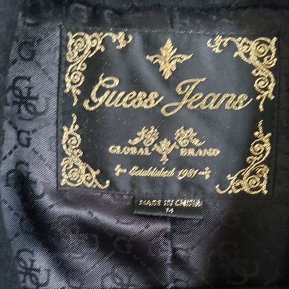Guess Wool Black Coat Medium - Picture 4 of 6